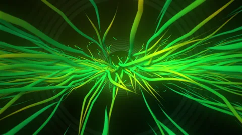 VJ Loop - Wiggling green vines flying in all directions Stock-Footage 35819353