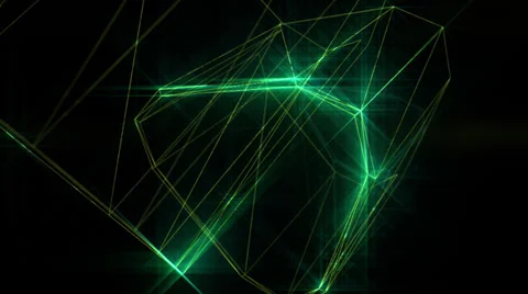VJ Loop - Wireframe outline of tubes rotate shimmer and shine Stock Footage 35655064
