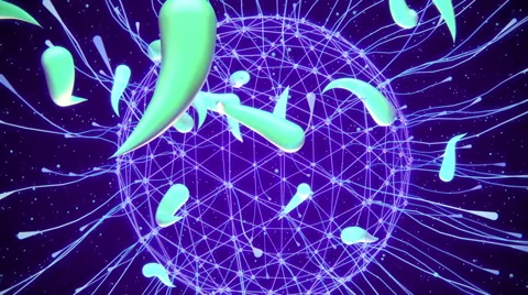 VJ Loop - Worms swimming in pulsating anemone network Stock Footage 41373361