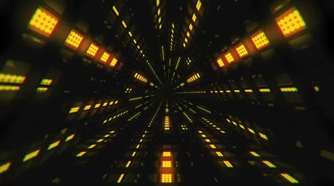 VJ Loop Yellow Triangular Tunnel 库存影片 60117541