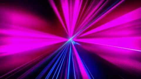 VJ Looped Speed light motion on the neon glowing road at dark. Speed motion Stock Footage 81365392