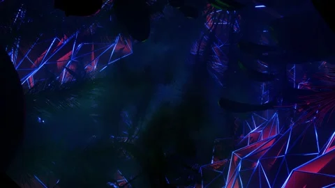 VJ Loops abstract background - Night neon jungle. Vídeo Stock 164020874