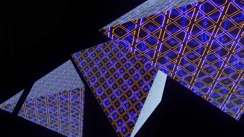 VJ Loops Abstraction background of flying pyramids. Stock Footage 167990990