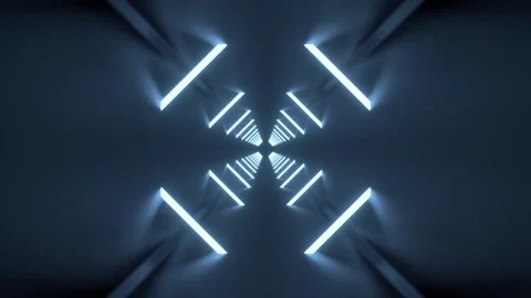 Vj or dj looping 3d animation background of neon tubes passing the frame 4k Stock Footage 240796499