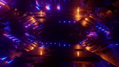 VJ sci-fi tunnel seamless loop Stock Footage 252108868