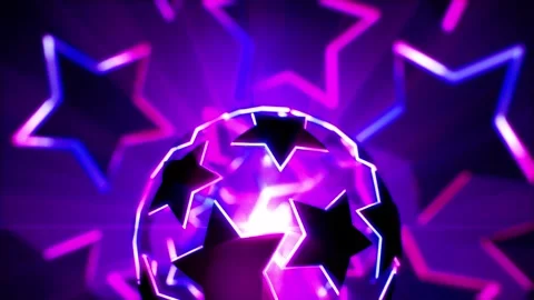 VJ Star Background with neon star lights looped for VJs loops , background .. Stock Footage 245117622
