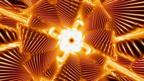 VJ Style Vortex Of Gold Forming An Endless Looping Tunnel Stock Footage 116554452