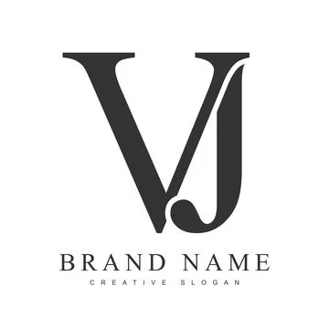 VJ trendy logotype template. Initial letter v and j classic font style. Cre.. Stock Illustration
