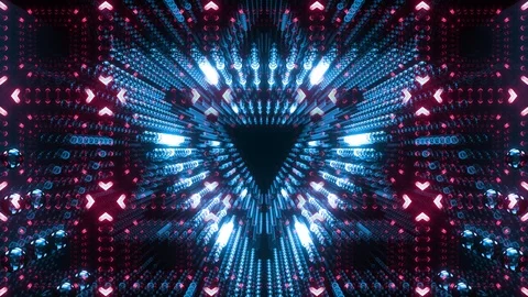 VJ Triangle Bulb Tunnel Stock Footage 88480724
