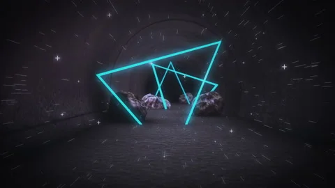 Vj Triangle Tunnel in a 3D animation Stock Footage 238997747