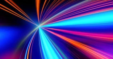VJ video looped. Colored light streaks acceleration. Stock Footage 81365887