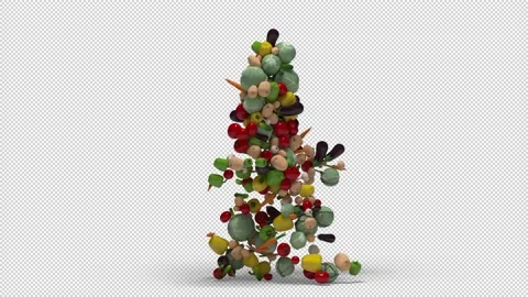 Vj Walking Vegetable Man with transparent (alpha) background Stock Footage 234354481