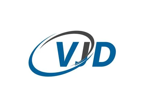 VJD letter creative modern elegant swoosh logo design Stock Illustration