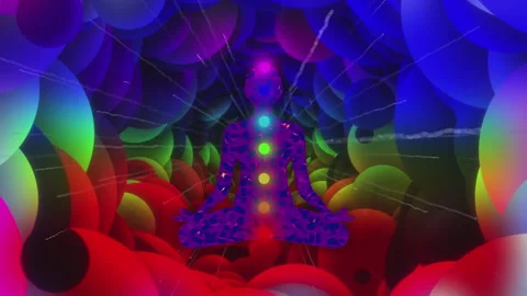 VJing Visuals: Cyclical 3D Animation of Mystical Woman Aura Fields 3d render 스톡 동영상 242566376