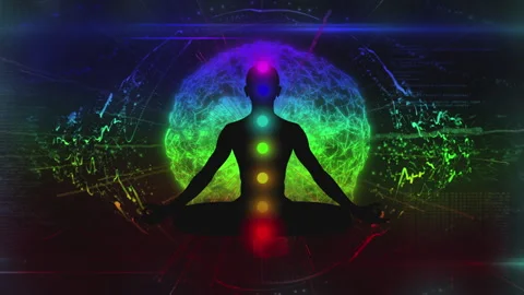 VJing Visuals: Looping animation of the mystical fields of the human aura 스톡 동영상 242061380