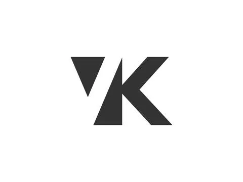 VK creative geometric initial based modern and minimal logo. Letter v k tre.. Illustrazione stock