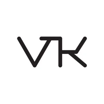 Vk initial letter vector logo icon Illustrazione stock