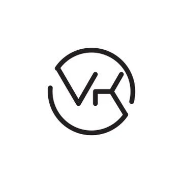 Vk initial letter vector logo icon Illustrazione stock