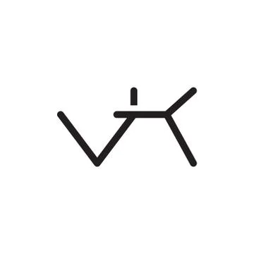 Vk initial letter vector logo icon Illustrazione stock