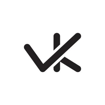 Vk initial letter vector logo icon Illustrazione stock