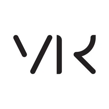 Vk initial letter vector logo icon Ilustração Stock