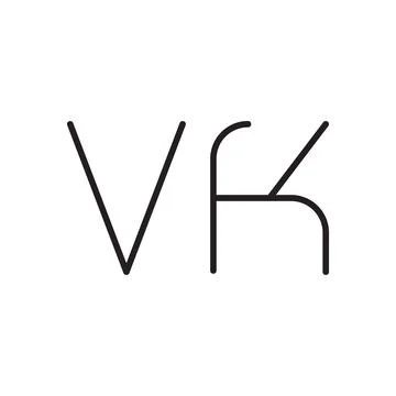 Vk initial letter vector logo icon Illustrazione stock