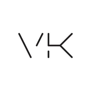 Vk initial letter vector logo icon Illustrazione stock