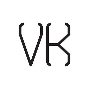 Vk initial letter vector logo icon Illustrazione stock