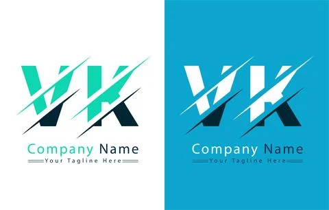 VK Letter Logo Vector Design Concept Elements Stock Illustration