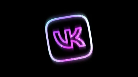 VK logo animation on a simple black background Stock Footage 313520506