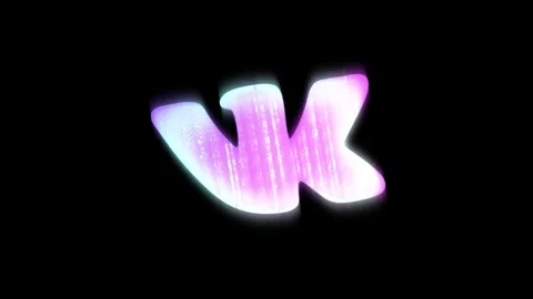 VK logo animation on a simple black background. Stock Footage 313520507
