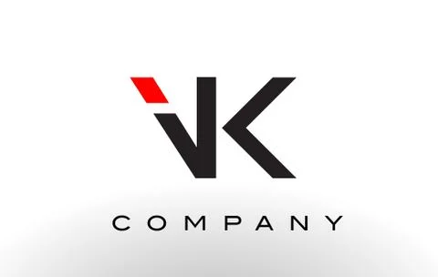 VK Logo.  Letter Design Vector. Stock-Illustration