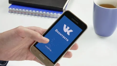 The Vkontakte application is loaded for a very long time Stock Footage 99835399