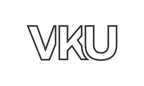 VKU logo design template with strong and modern bold text. Initial based ve.. Stock Illustration