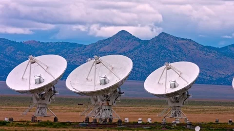 VLA, Very Large Array of Satellite Antenna Stock Footage 79621296
