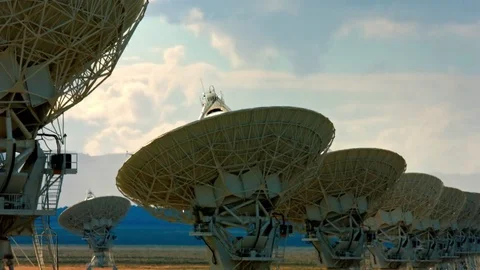 VLA, Very Large Array of Satellite Antenna Stock Footage 79655382