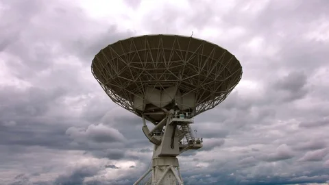 VLA, Very Large Array of Satellite Antenna Stock Footage 79655744