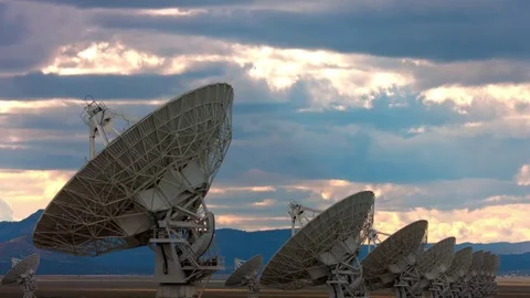 VLA, Very Large Array of Satellite Antenna Stock Footage 79655972