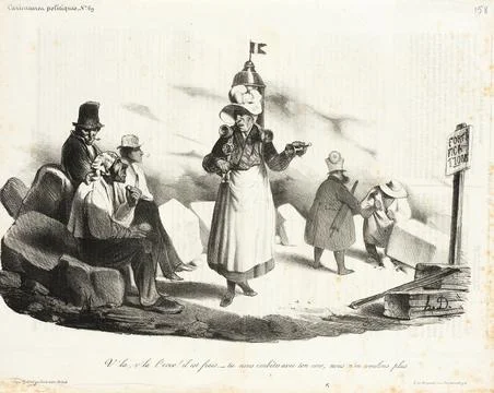 V'la, v'la l'coco! il est frais.... Honor Daumier (France, Marseilles, 1808.. 스톡 일러스트