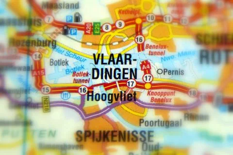 Vlaardingen on a map Stock Photos