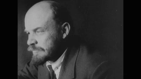 Vladimir Lenin interacting and working in office - 1914-1918 Stock Footage 86741195