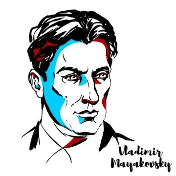 Vladimir Mayakovsky Stock Illustration