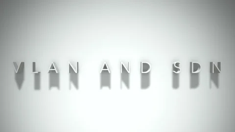 Vlan and sdn 3D title animation white text on a white background Stock Footage 299372709