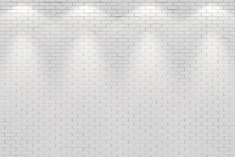 Vlank room wall lit by four spot lights Stock Illustration