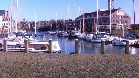 Vlissingen. Small port. Vídeo Stock 33648168
