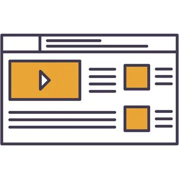 Vlog icon video webinar vector isolated on white Stock Illustration