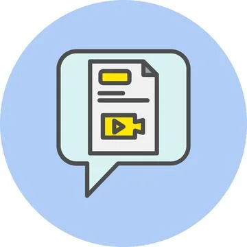 Vlog Line Filled Circle Icon Illustrazione stock