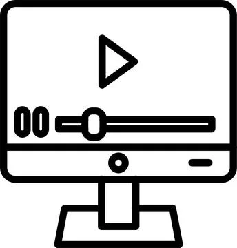 Vlog Line Icon Design Stock Illustration