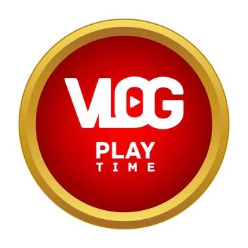 Vlog play time logo for social media content creation Stock Illustration