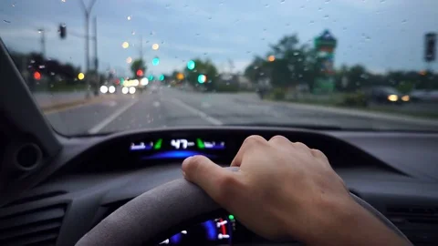 VLOG Style Driving Shot During Rainy Afternoon Video stock 80232607